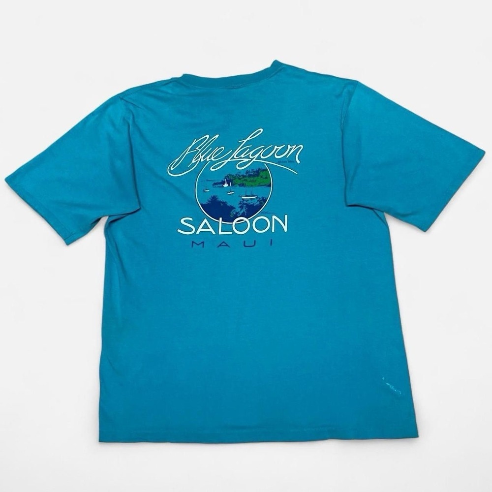 Vintage 80s Blue Lagoon Saloon Crazy shirts Hawaii Tshirt